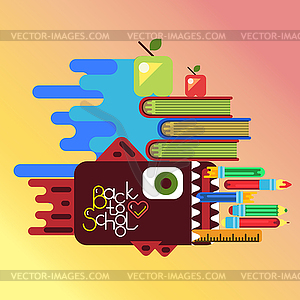 Education concept poster in flat style design - vector EPS clipart