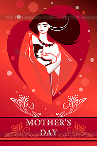 With mother and baby - vector clip art
