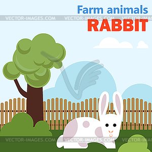 Farm animal rabbit - royalty-free vector clipart