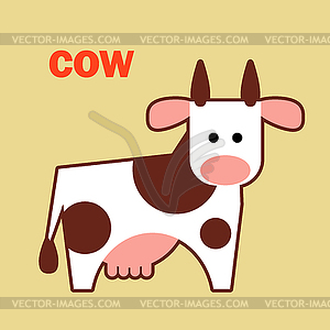 Farm animal cow simple - vector clip art