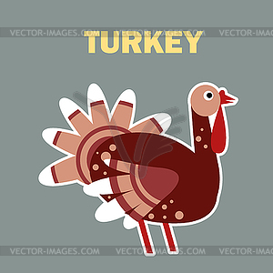 Domestic bird turkey simple - vector clipart