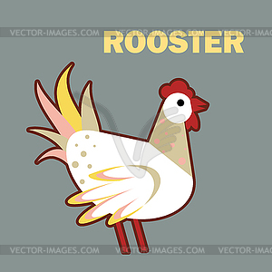 Domestic bird rooster simple - vector clipart