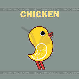 Курица домашняя птица простая - векторное изображение