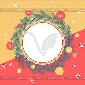 Wreath border for Christmas Wishes - vector image