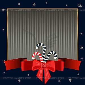 Christmas candy canes. Elegant strict dark blue - vector clip art