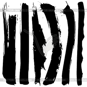 Набор черных пятен черных гранж - - изображение в векторе