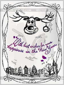 Image. Christmas card - vector clipart