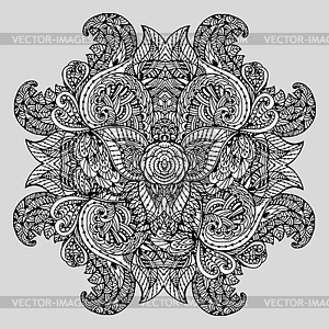 Изображение Doodle, рисунок для окрашивания цветочный мотив - изображение в векторе / векторный клипарт