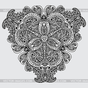 Image Doodle, drawing for coloring mandala. - vector clip art