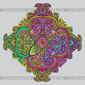 Image Doodle, drawing for coloring mandala. Square - vector clipart