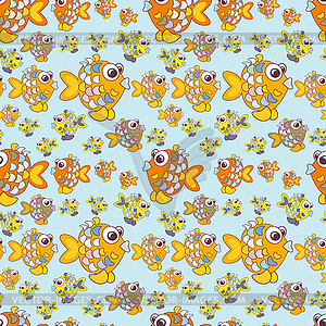 Бесшовные красочные рыбы - изображение в векторном виде