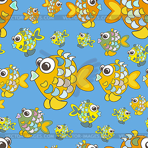 Seamless pattern colorful fish - vector image