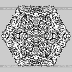 Image Doodle, drawing for coloring mandala. - vector clipart