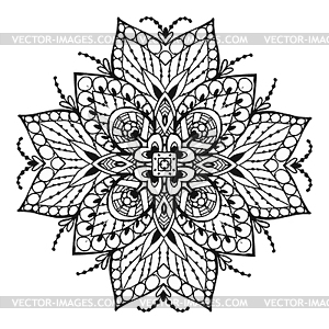 Image Doodle, drawing for coloring mandala. Square - vector clipart