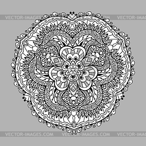 Image Doodle, drawing for coloring mandala. - vector image