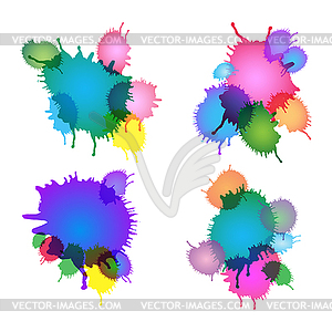 Set ink droplets - color vector clipart