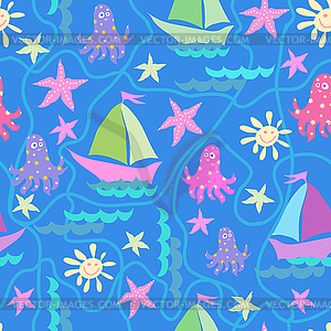 Graphics, artistic, stylized seamless pattern on the - vector image