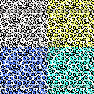 Set of seamless pattern. Design animal print patter - vector clipart