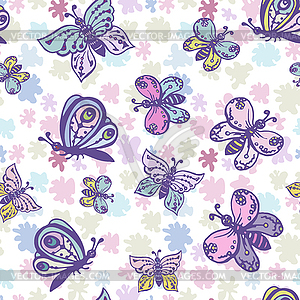 Seamless pattern in pastel colors with beautiful an - vector clip art