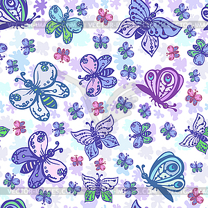 Seamless pattern in pastel colors with beautiful an - vector clipart