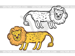 Lion for coloring - vector clip art