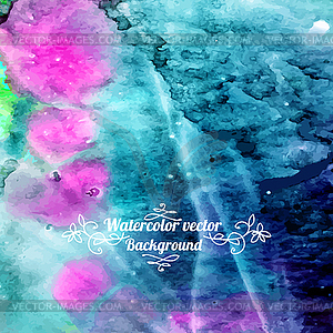 Background with watercolor abstraction - vector image