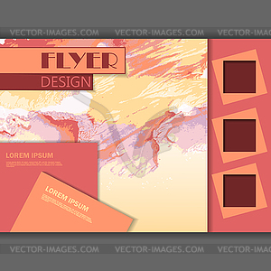Abstract watercolor style flyer design - vector image