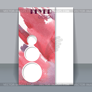 Abstract watercolor style brochure design - vector image