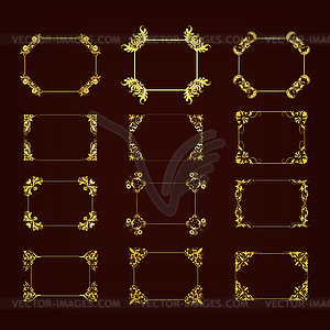 Set of decorative elements, frame - vector image