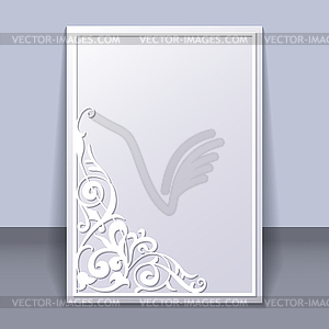 Invitation card with paper frame - vector clipart