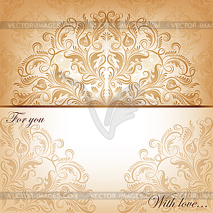 Invitation card with filigree elements - vector image