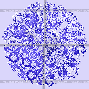 Set of elegant backgrounds with circle ornament - color vector clipart