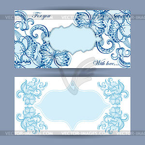 Greeting card with sketchy ornament - vector image