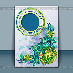 Card with filigree hand-drawing ornaments - vector clip art