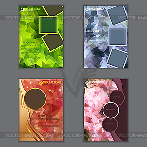 Set of vertical presentation of business flyer - vector image