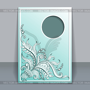 Card with hand-drawing ornaments - vector clip art