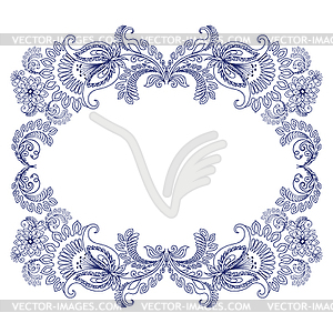 Frame with sketch doodles decorative ornate - vector clipart