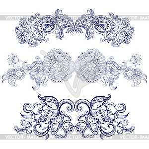 Borders with sketch doodles decorative ornate - vector clipart