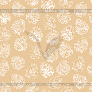 Seamless of Easter eggs with graphic pattern - vector clipart