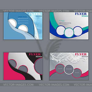 Set of horizontal flyers for design - vector image