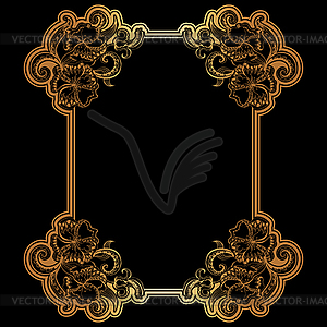 Golden filigree frame for design - vector image