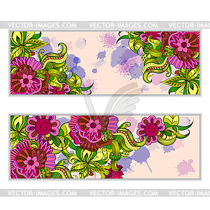 Greeting card with filigree hand-drawing pattern - vector clipart / vector image