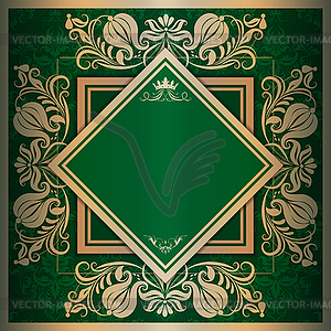 Square frame with filigree ornament - vector clip art