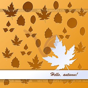 Autumn background with beautiful leaves - vector image