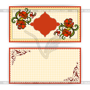 Invitation with frame and sketch ornate - vector EPS clipart