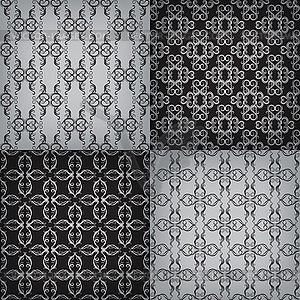 Set of seamless with graphic pattern - vector clipart