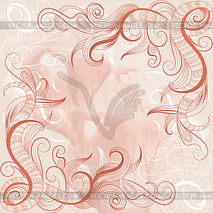 Grange background with filigree pattern - vector clip art