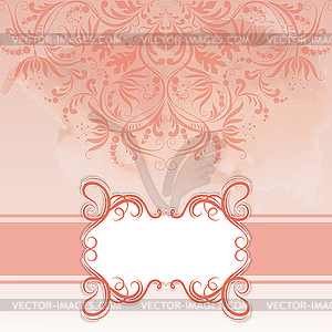 Frame and ornate on watercolor background - vector clipart