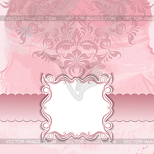 Frame and ornate on watercolor background - vector clip art