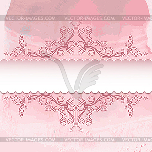 Pattern on watercolor background - royalty-free vector clipart